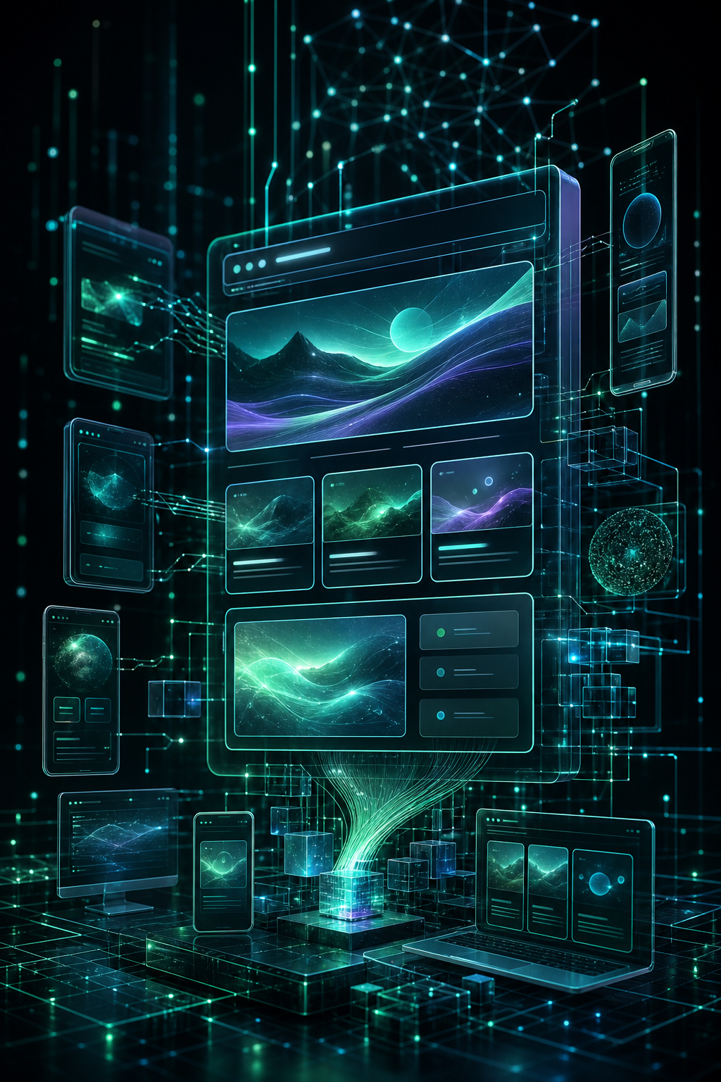 AI website development background